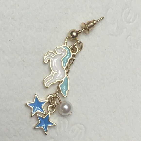 (i1) Blue Unicorn Earrings - Picture 2 of 5